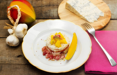 risotto with mango and gorgonzola