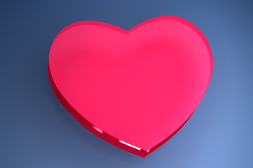 pink heart shape on blue background