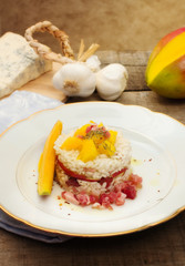 risotto with mango and gorgonzola