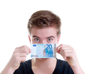 Teenager mit 20 Euro Schein