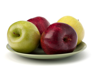 Apples pile on plate