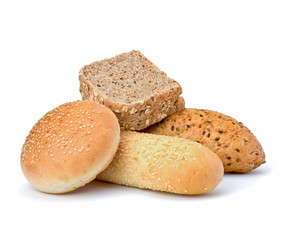 Bread loafs and buns variety
