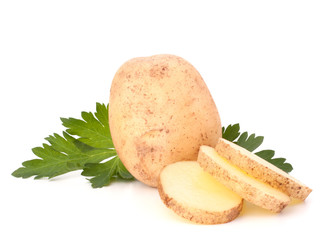 potato tubers and parsley leaves