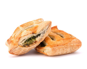 Puff pastry bun isolated on white background.
