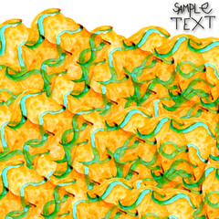 background art hand yellow green watercolour brush texture isola