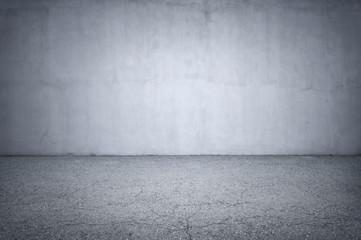 Vintage interior of stone wall and gray floor