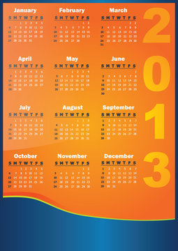 Vector 2013 calendar design