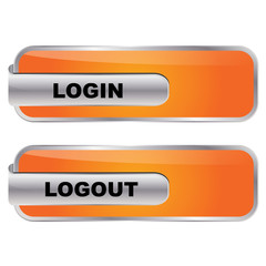 Vector Login - Logout button set