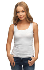Fototapeta premium woman in blank white t-shirt