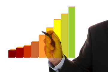 business chart diagram of success and growth