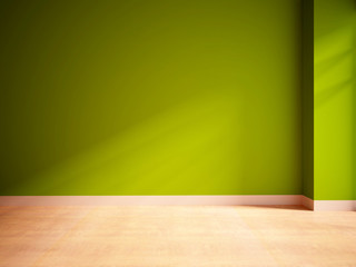 empty interior with a green wall