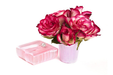 roses and box of gift