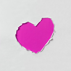 Naklejka na ściany i meble hole in shape of a heart