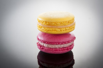 Colorful macaroons stacked