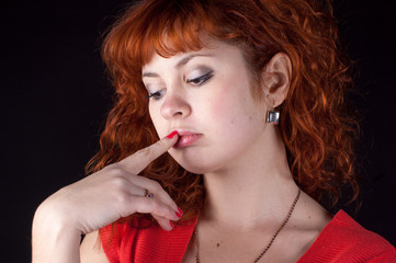 Obraz premium attractive redhead woman