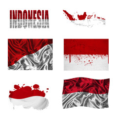 Indonesian flag collage