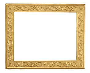 Empty vintage frame on white background