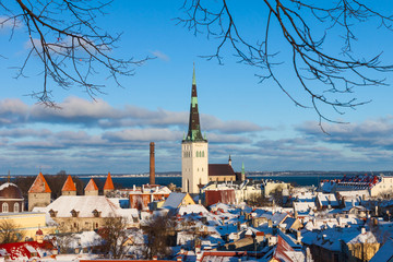 Tallinn winter city panoramic landscape
