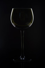 Wine glass isolated on black