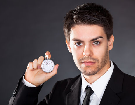 Business Man With Stop Watch