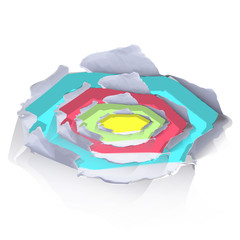 Colorful realistic hole paper. Vector illustration. 