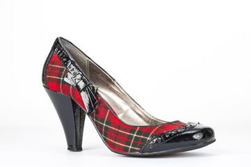 Scottish elegant shoe with heel black patent