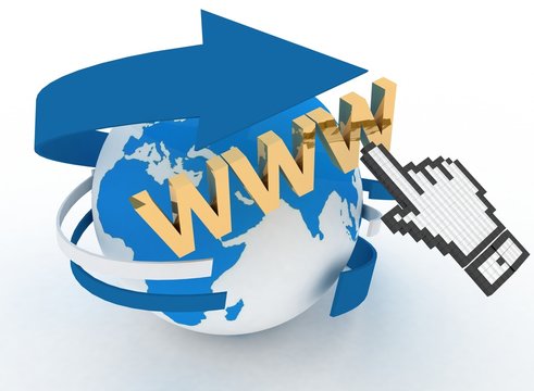 3d illustration of internet world wide web concept.