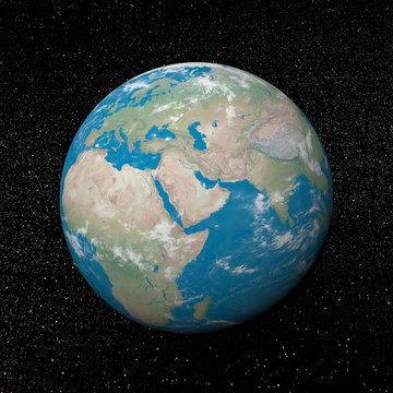 Middle east on earth - 3D render