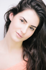 Naklejka premium Sensual brunette on white