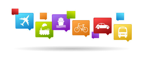 color set of transport icons
