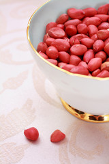 Red skin peanuts, close up