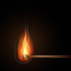 Burning match illustration