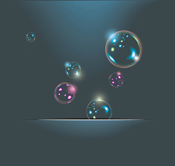 Soap bubbles isolated on black. Extremely detailed.