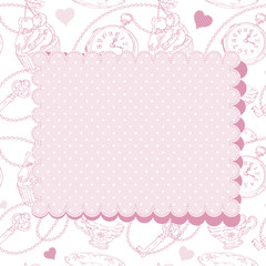 Romantic vintage Valentine invitation postcard