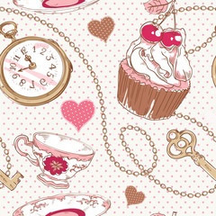 Romantic love vintage pattern