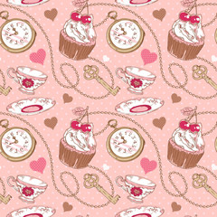 Romantic love vintage pattern