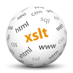 Fotobehang Kugel, XSLT, Extensible Stylesheet Language, Programmiersprache © orbcat