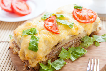 vegetable lasagna with buckwheat and cheese