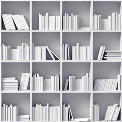 weiße Bücherregale