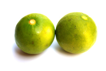 Fresh ripe lime. Isolated on white background