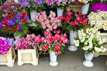 various flowers in market