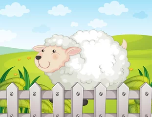 Poster Ferme Un mouton souriant