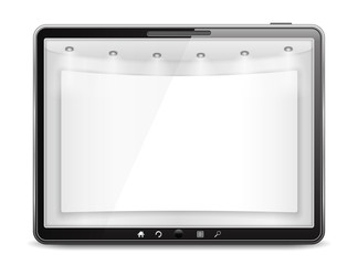 Tablet computer with blank banner on the screen