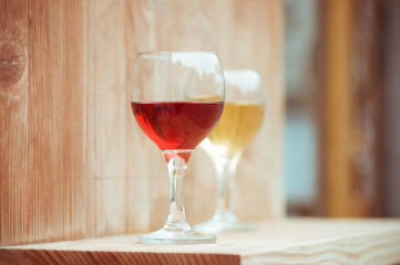 Wine in glasses