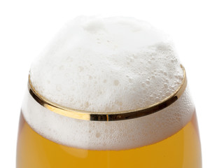 glass of beer with foam