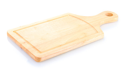 wooden cutting board isolated on white