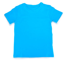 Blue t-shirt isolated on white