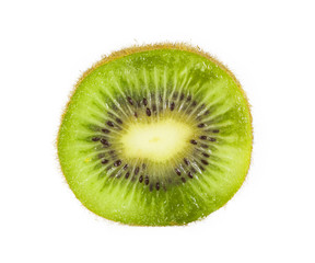 Slice of kiwi on white