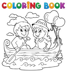 Coloring book love theme image 1