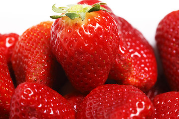 Strawberries on white background